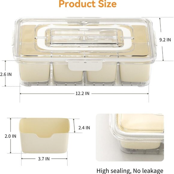 Snack Box Container with Lid & Handle - Picture 2 of 8